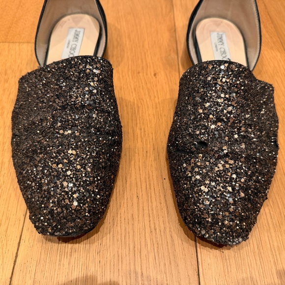 Jimmy Choo - Black / Gold Globe D'Orsay Flats - Size 38.5 - Picture 6 of 7